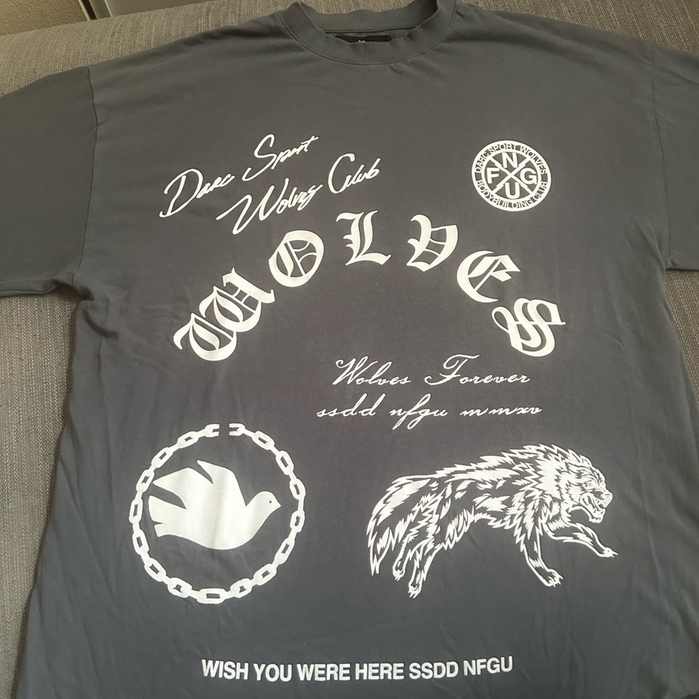 Darc Sport Gray Short Sleeve Tees with Custom White Prints